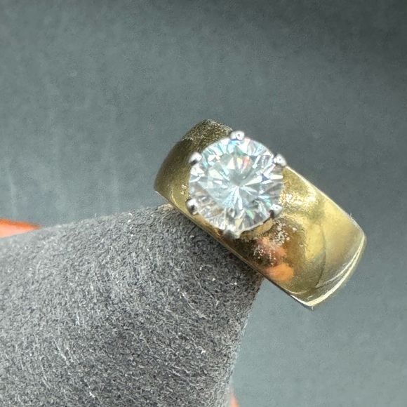 Vintage Princess Ring with Classic Prong Set CZ Marked 14Kt G.E ESPO - Picture 5 of 11